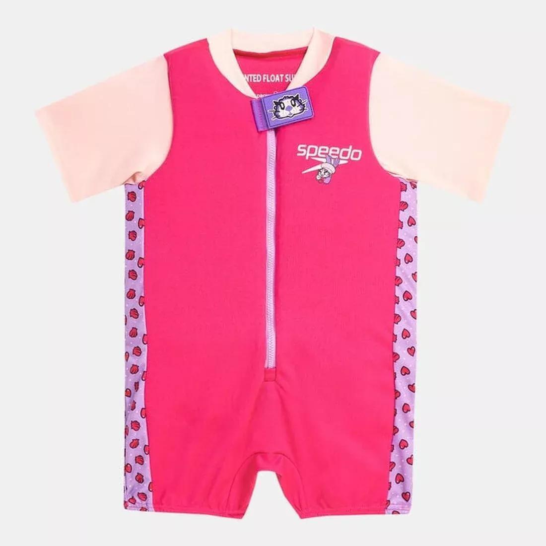 Kids' Learn to Swim Character Printed Float Suit, Pink, No Color, large image number 0