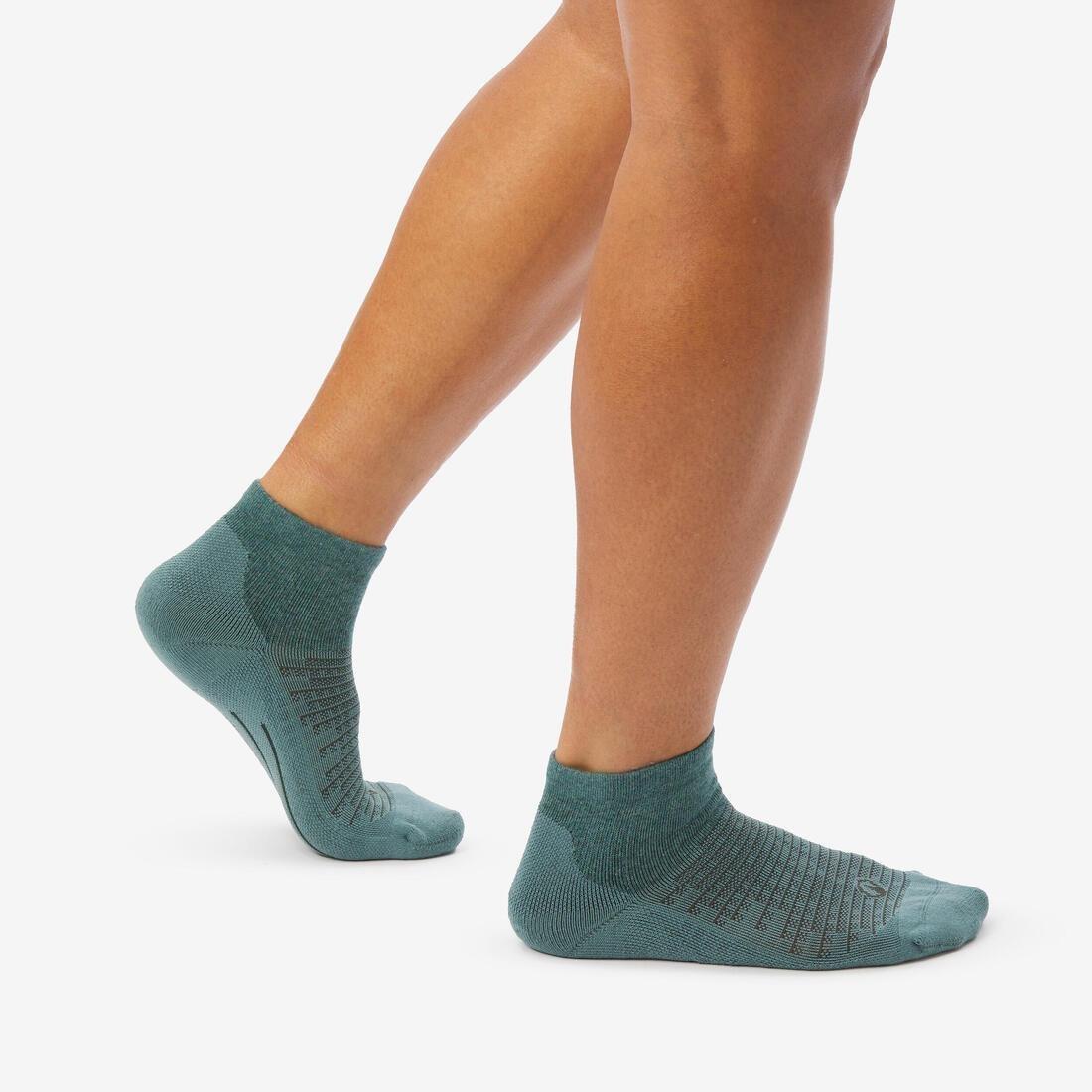 Adult Mid-Height Hiking Socks - 2 Pairs - Hike 100, Yellow, No Color, large image number 8