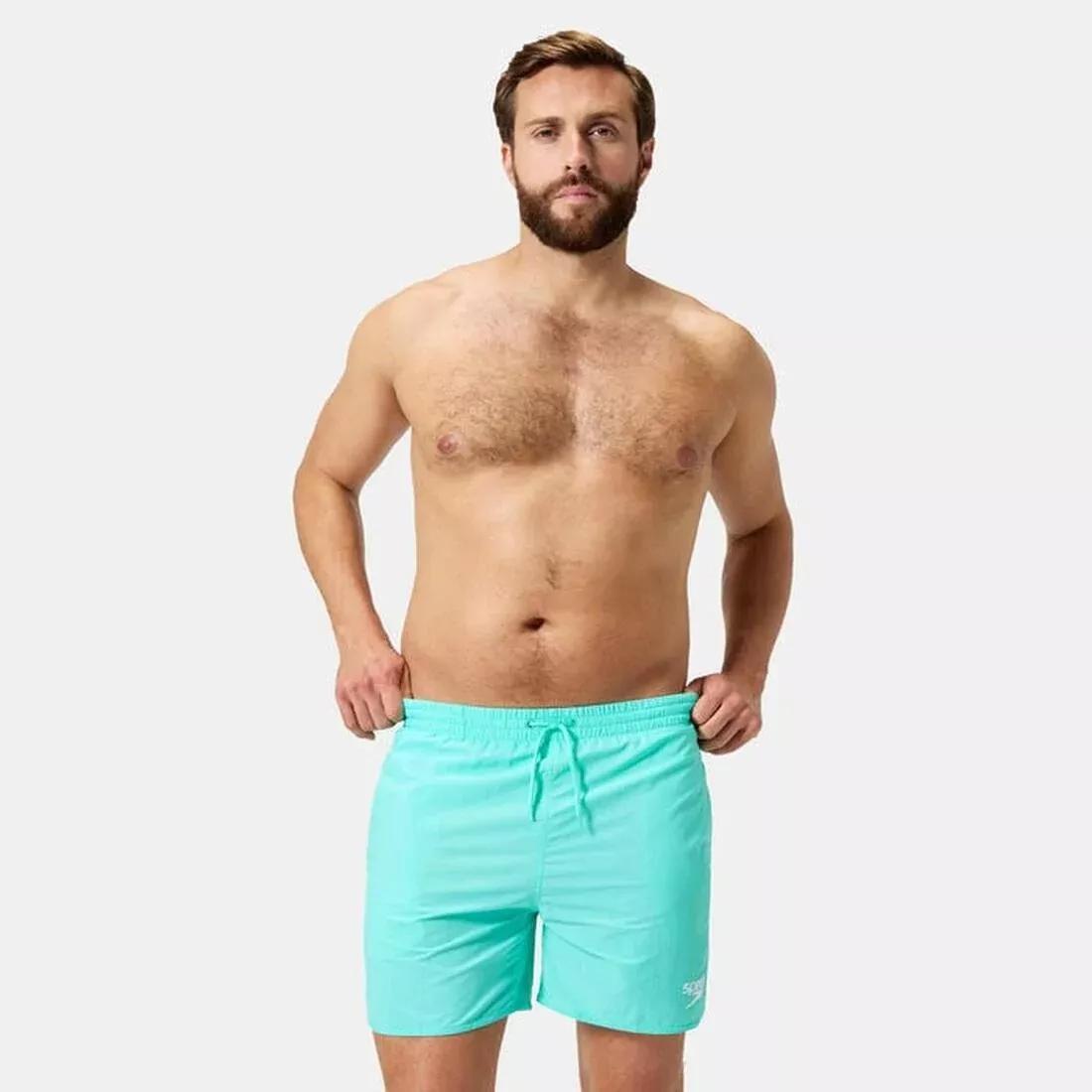 Men's Essential Swimming Shorts, Blue, No Color, large image number 0