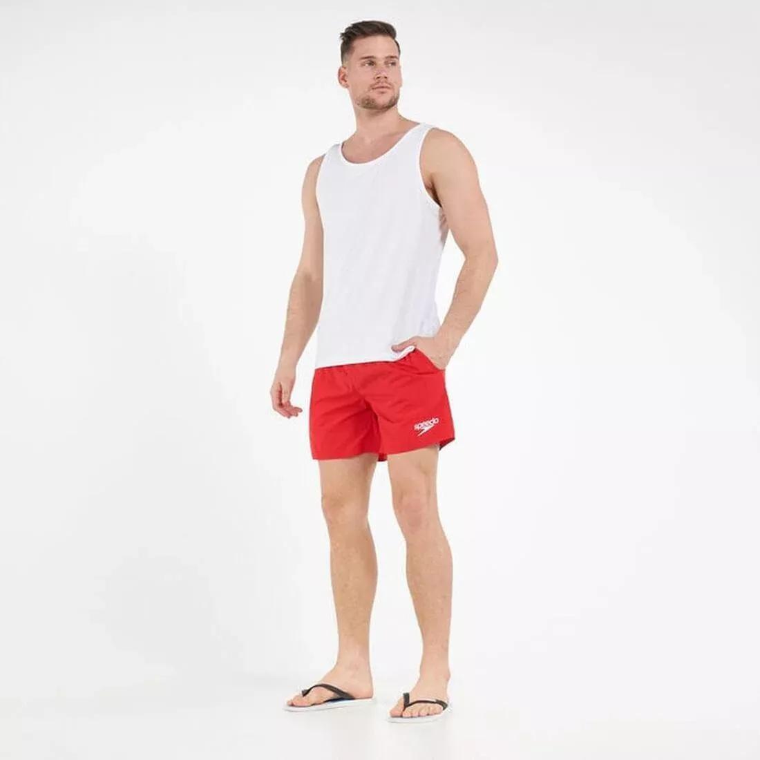Men's Essentials 16-Inch Swimming Shorts, Red, No Color, large image number 3