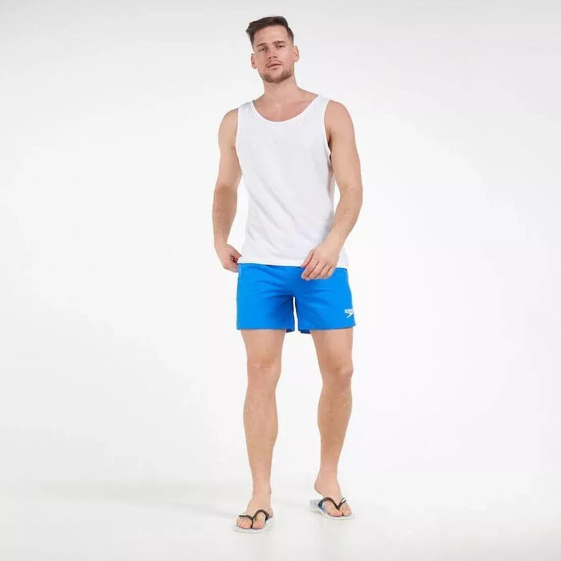 Men's Essentials 16-Inch Swimming Shorts, Blue, No Color, medium