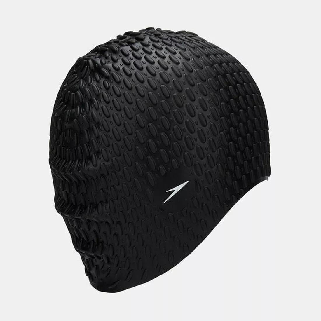 Bubble Swimming Cap, Black, No Color, large image number 0