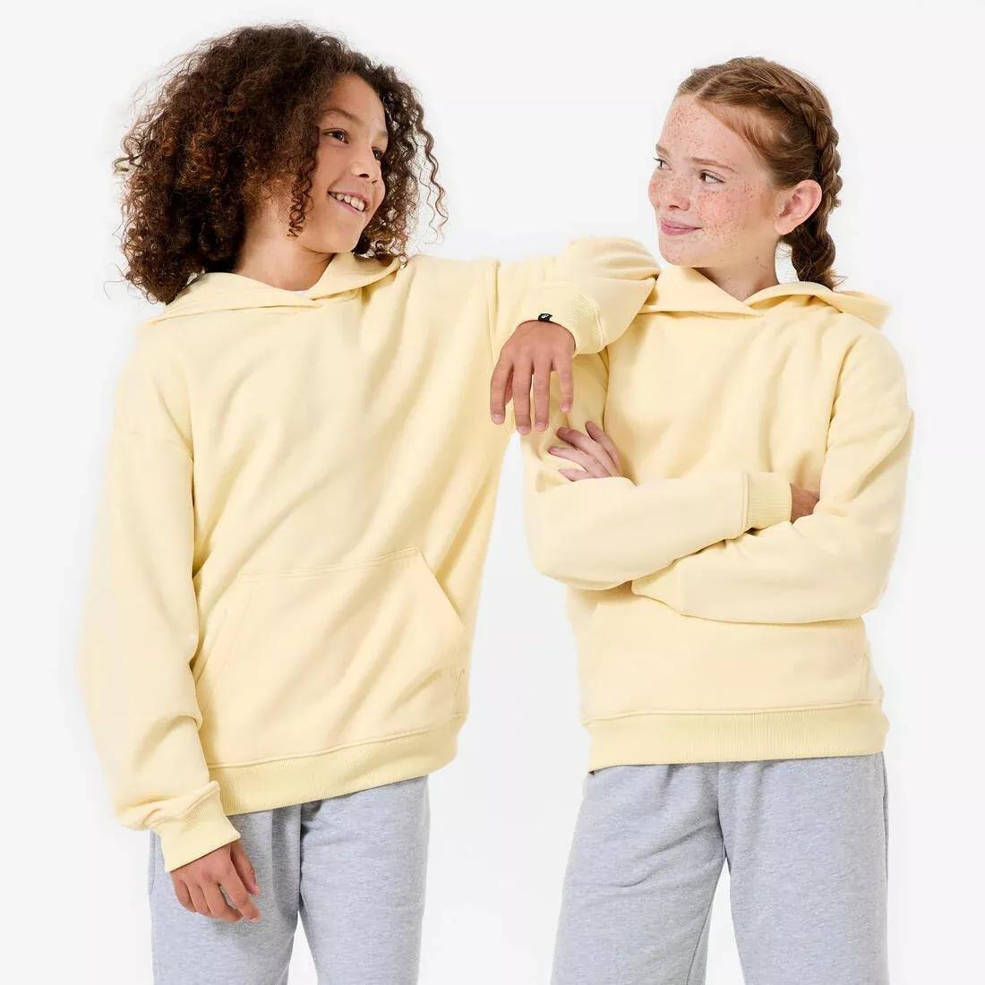 Kids Unisex Oversize Hoodie, Yellow, No Color, large image number 0