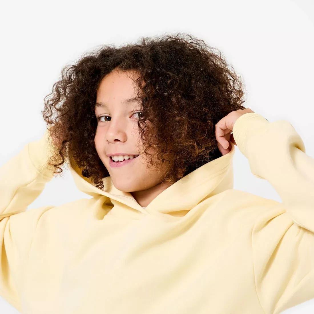 Kids Unisex Oversize Hoodie, Yellow, No Color, large image number 4