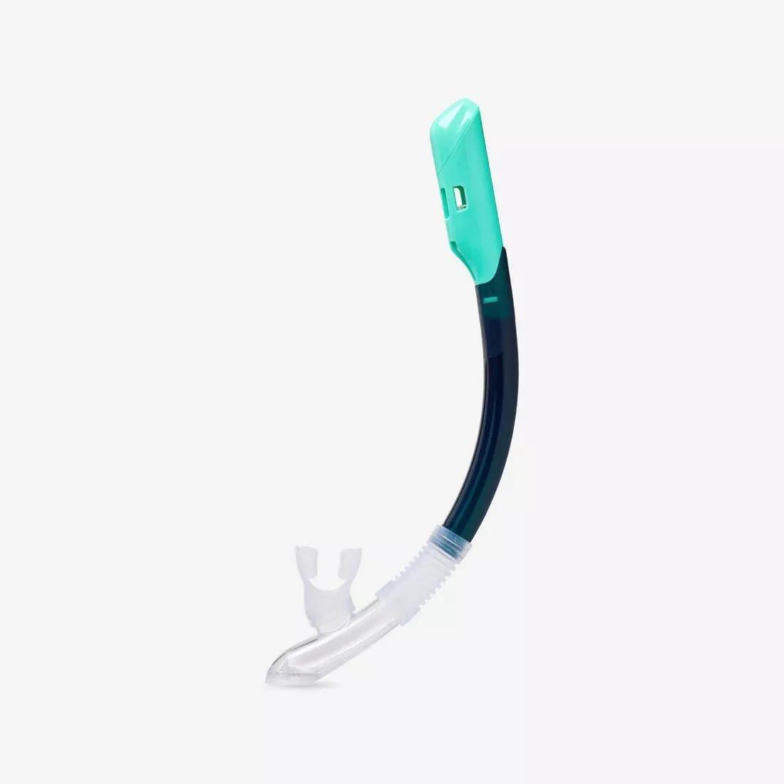 Adults Snorkelling Comfort Anti-Fog Mask Dry Top Snorkel Set - 100, Green, No Color, large image number 3