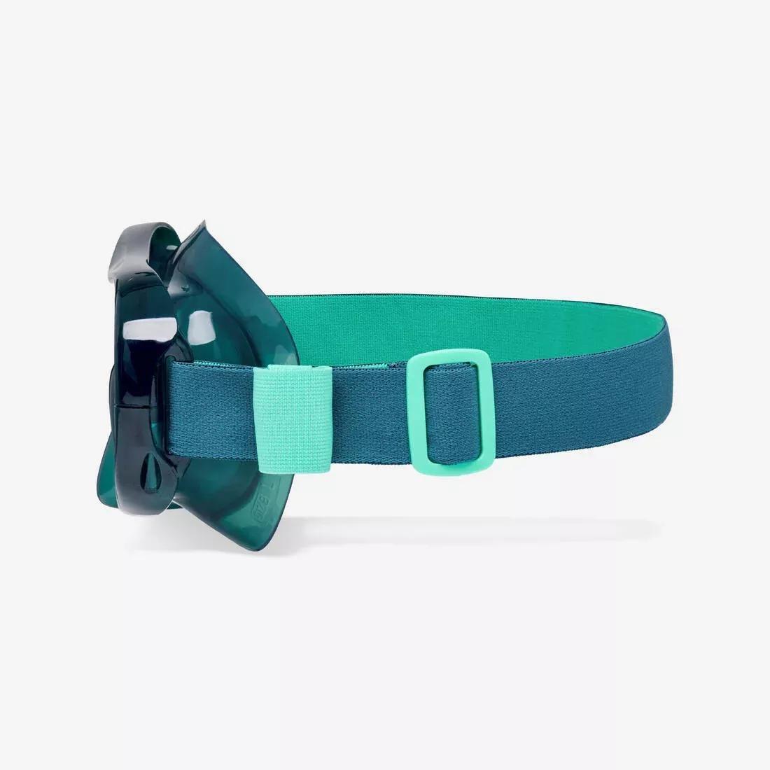Adults Snorkelling Comfort Anti-Fog Mask Dry Top Snorkel Set - 100, Green, No Color, large image number 8