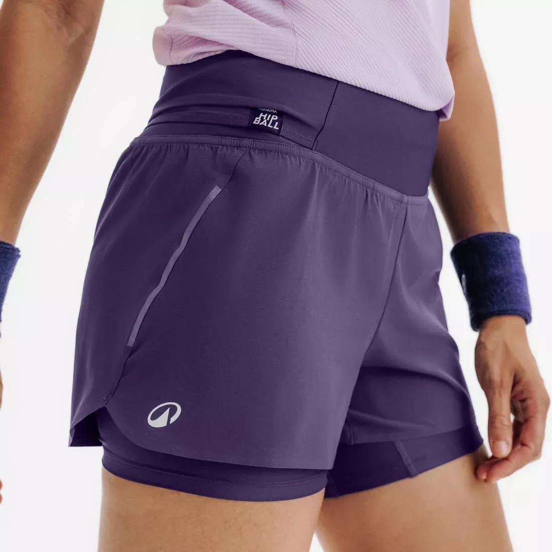 Women Tennis Dry Hip Ball Shorts, Purple, No Color, medium