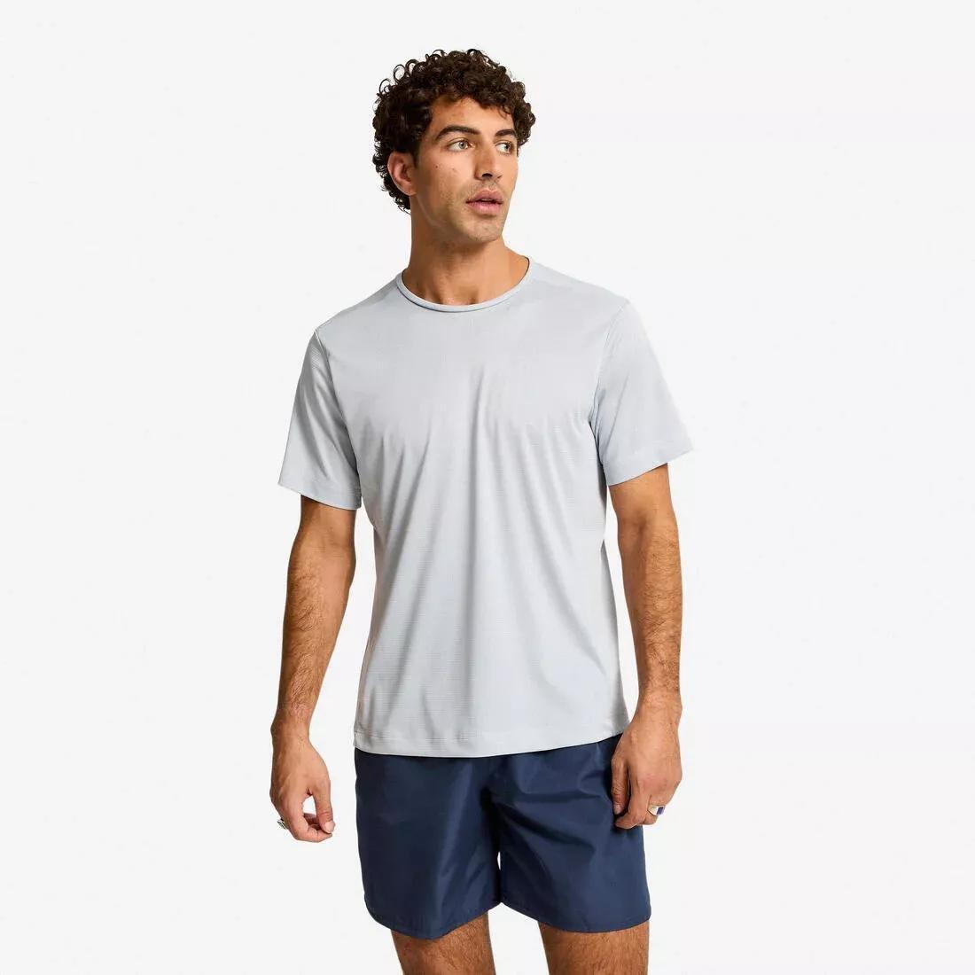 Men Fitness Short-Sleeved T-Shirt - Grey, Grey, No Color, large image number 0