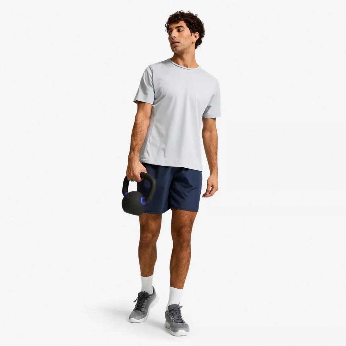 Men Fitness Short-Sleeved T-Shirt - Grey, Grey, No Color, large image number 1