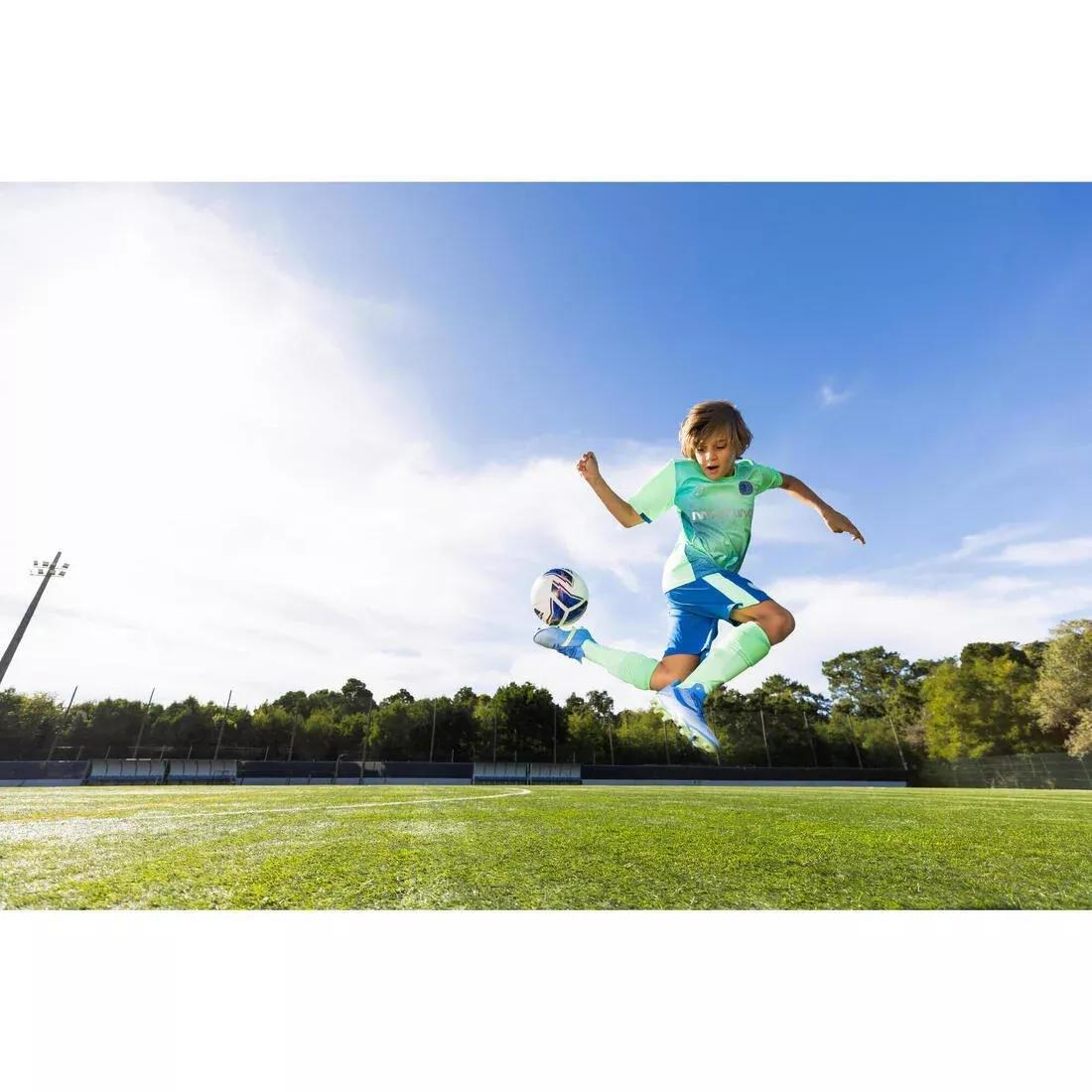 Kids Short-Sleeved Football Shirt - Viralto Roarrr Rhino Stripey, Blue, No Color, large image number 8