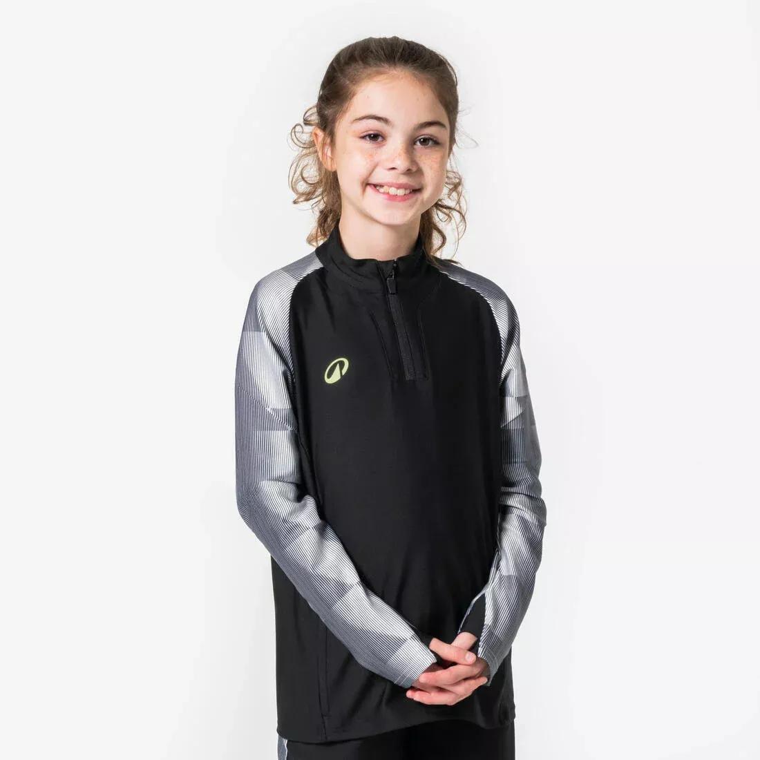 Kids Half-Zip Football Sweatshirt Viralto Dop, Beige, No Color, medium