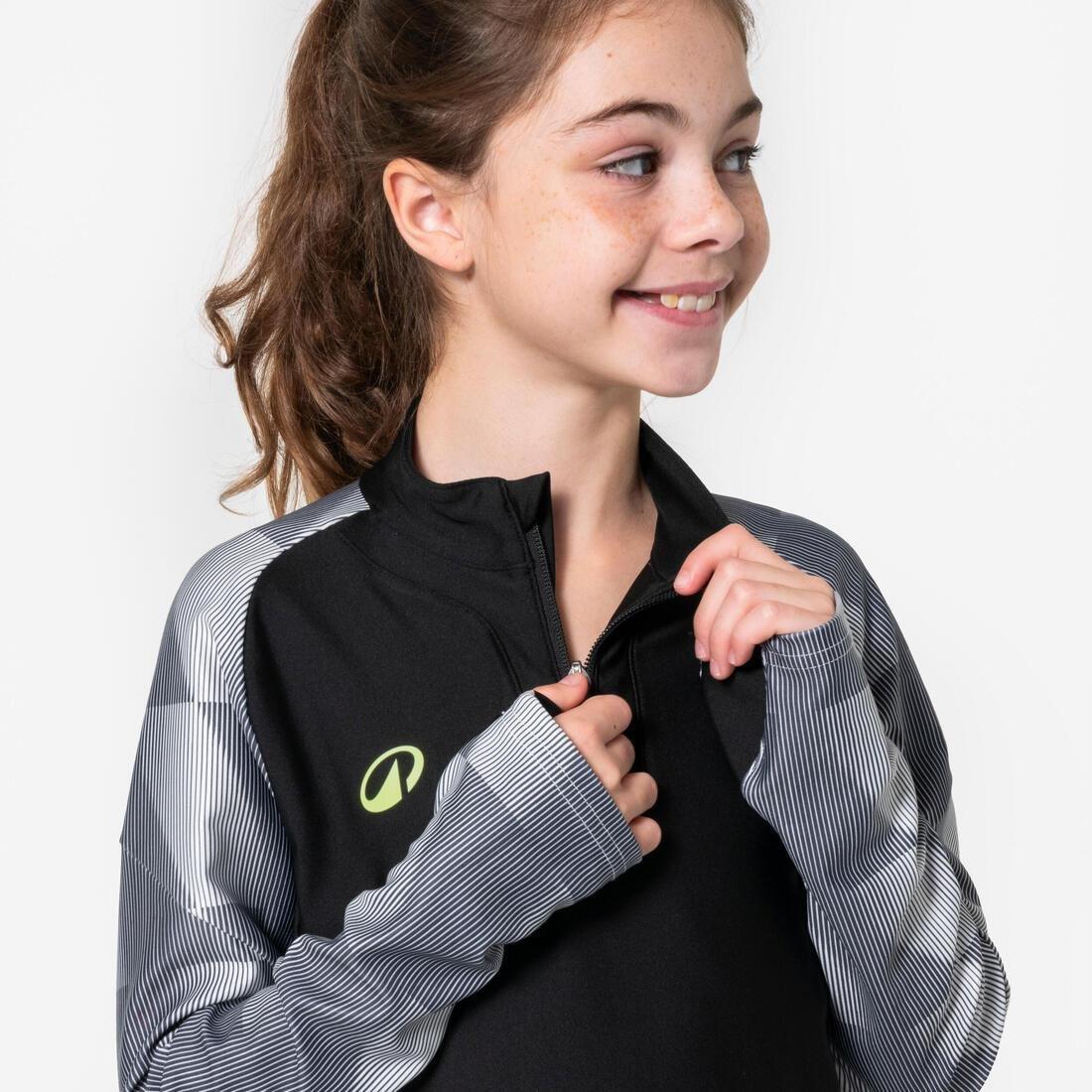 Kids Half-Zip Football Sweatshirt Viralto Dop, Beige, No Color, medium