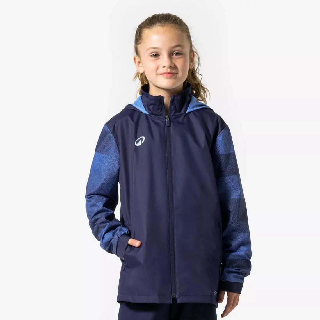 Kids Unisex Raincoat Viralto Check - Patterned Sleeve, Blue, No Color, medium