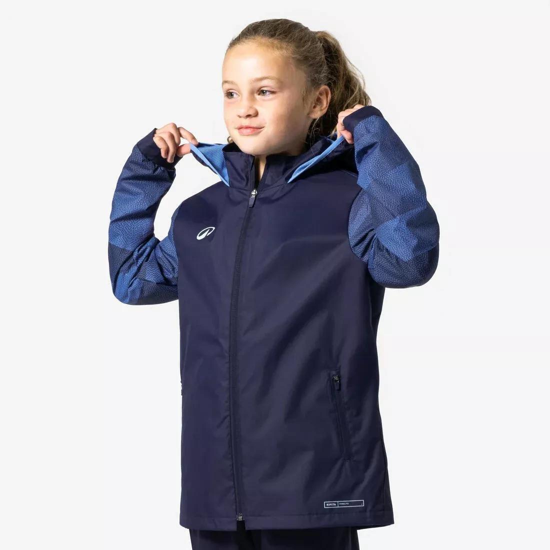 Kids Unisex Raincoat Viralto Check - Patterned Sleeve, Blue, No Color, medium
