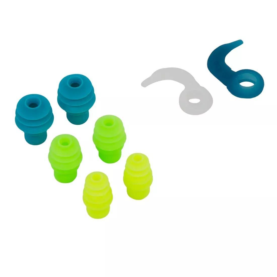 Set Of Swimming Ear Plugs Silicone Cone Shape - 3 Sizes, Multicolour, No Color, medium