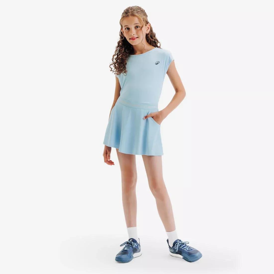 Kids Girls Tennis Skirt - TSK500, Blue, No Color, medium