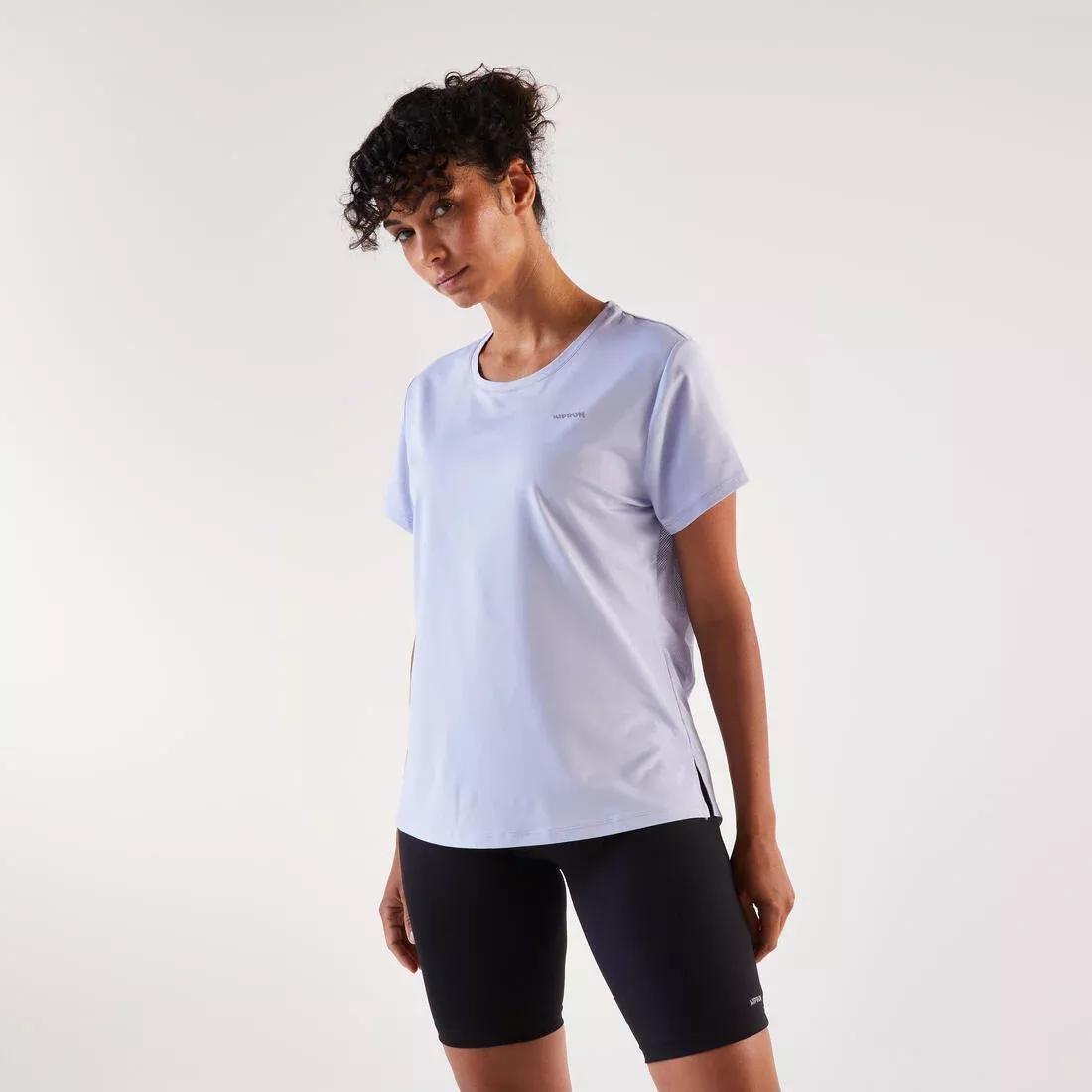 Women Breathable Running T-shirt - KIPRUN Run 500 Dry, Purple, No Color, large image number 0