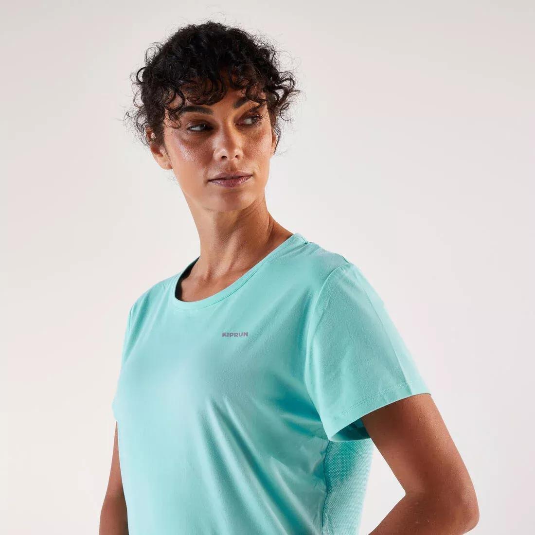 Women Breathable Running T-shirt - KIPRUN Run 500 Dry, Purple, No Color, large image number 6