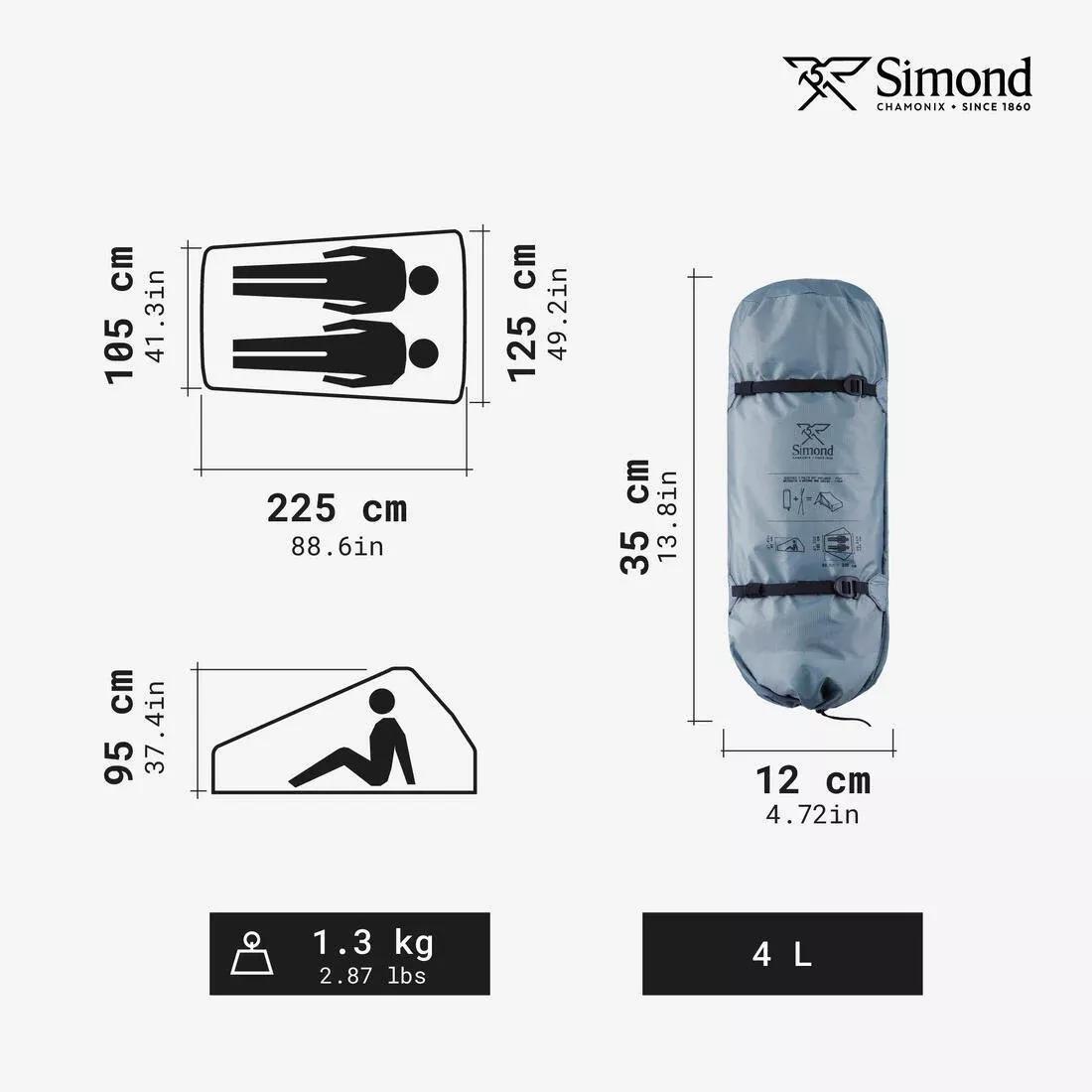 Two-Person Trekking Ultra-Light And Ultra-Compact Tarp Tent MT900, Grey, No Color, large image number 3