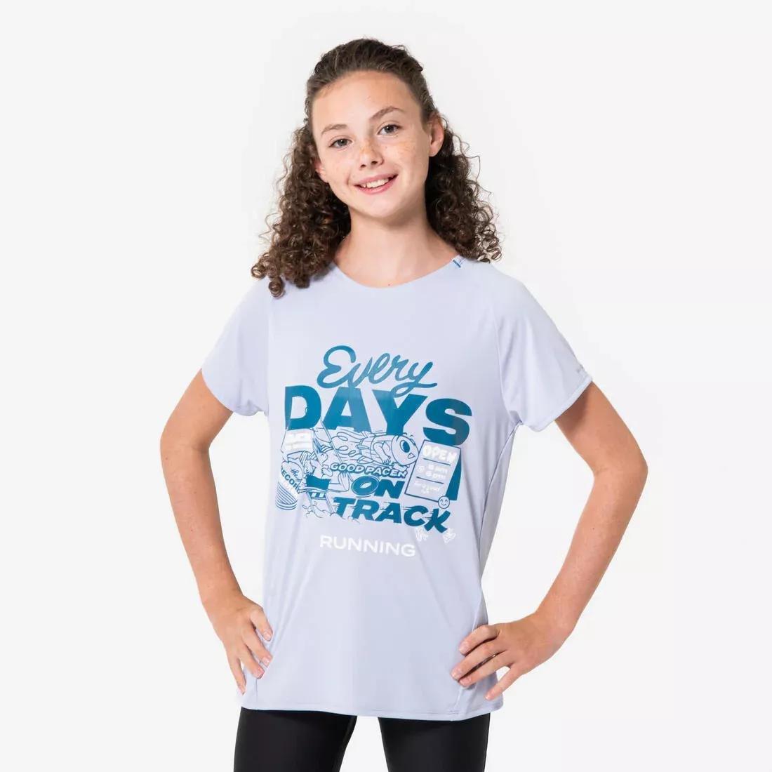 Kids Girls KIPRUN DRY+ 500 breathable running T-shirt - pastel lilac, Purple, No Color, large image number 0
