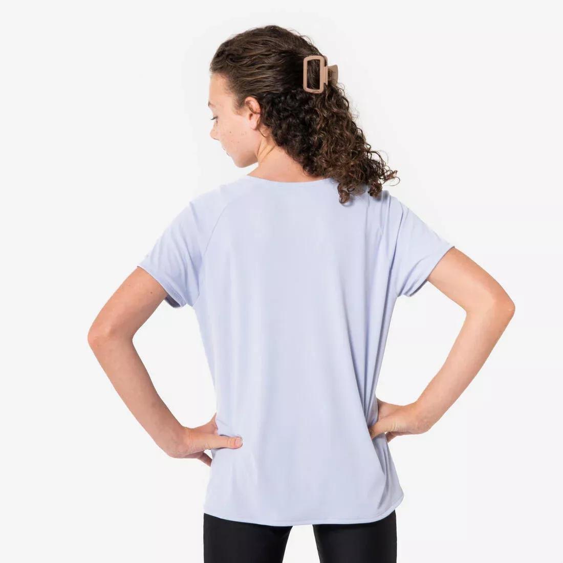 Kids Girls KIPRUN DRY+ 500 breathable running T-shirt - pastel lilac, Purple, No Color, large image number 4