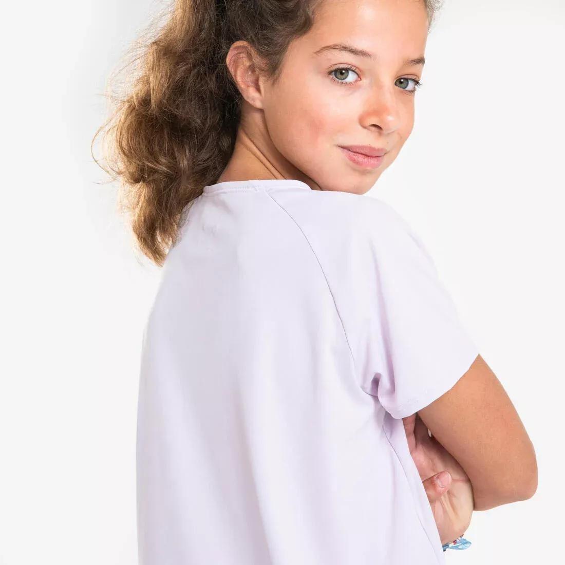 Kids Girls KIPRUN DRY+ 500 breathable running T-shirt - pastel lilac, Purple, No Color, large image number 7