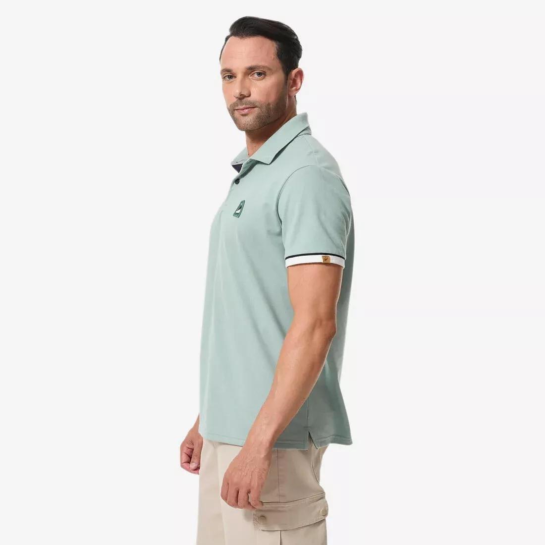 Men Short-Sleeved Sailor Polo Shirt Sailing 100, Blue, No Color, large image number 3