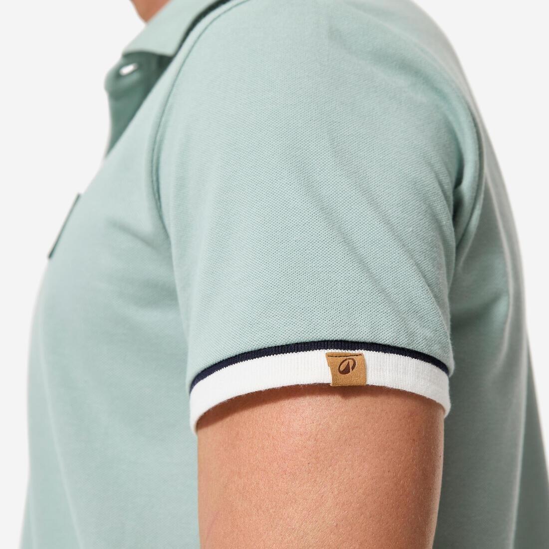 Men Short-Sleeved Sailor Polo Shirt Sailing 100, Blue, No Color, large image number 5