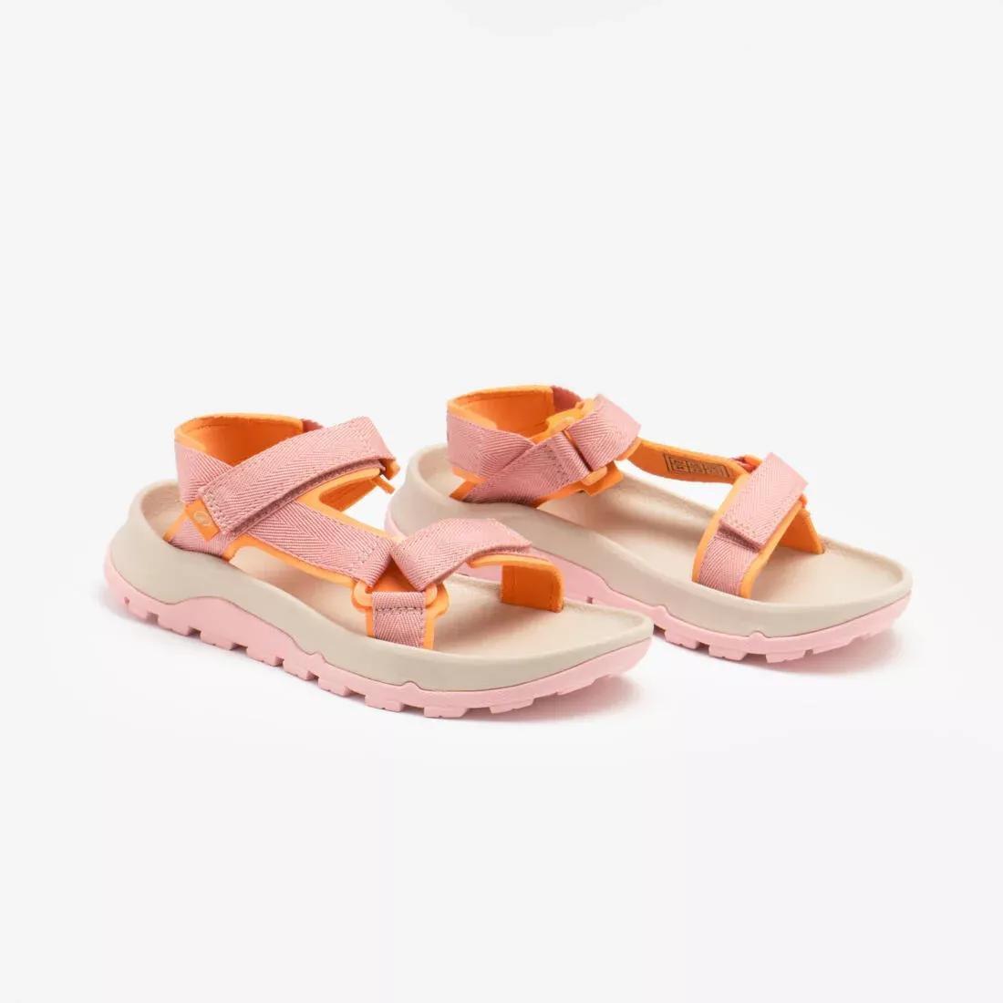 Kids Girls Comfortable - Riptab Hiking Sandals - NH500 UK Jr Size 7 - 5.5, Pink, No Color, large image number 4