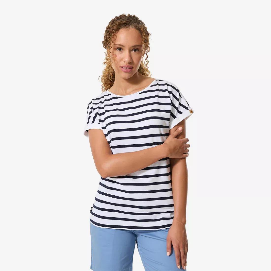 Women Sailing Short-sleeved Sailor&rsquo;s T-Shirt - Sailing 100, Navy, No Color, large image number 0