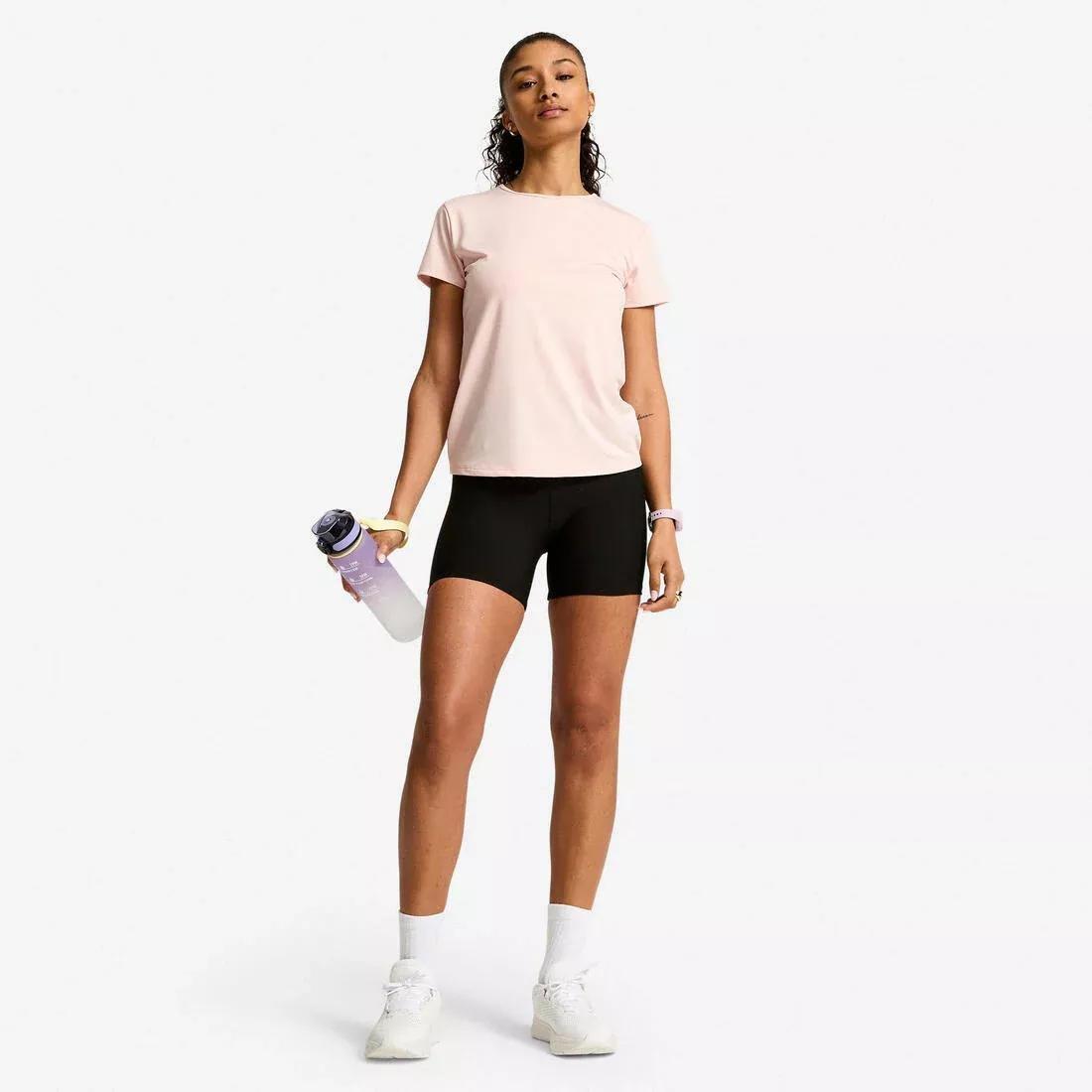 Women Short-Sleeved Cardio Fitness T-Shirt, Black, No Color, large image number 6