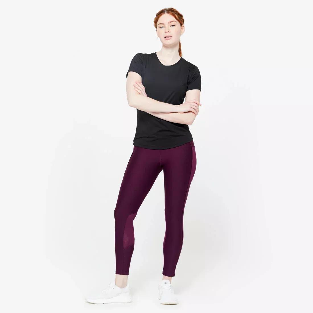 Women Short-Sleeved Cardio Fitness T-Shirt, Black, No Color, large image number 7