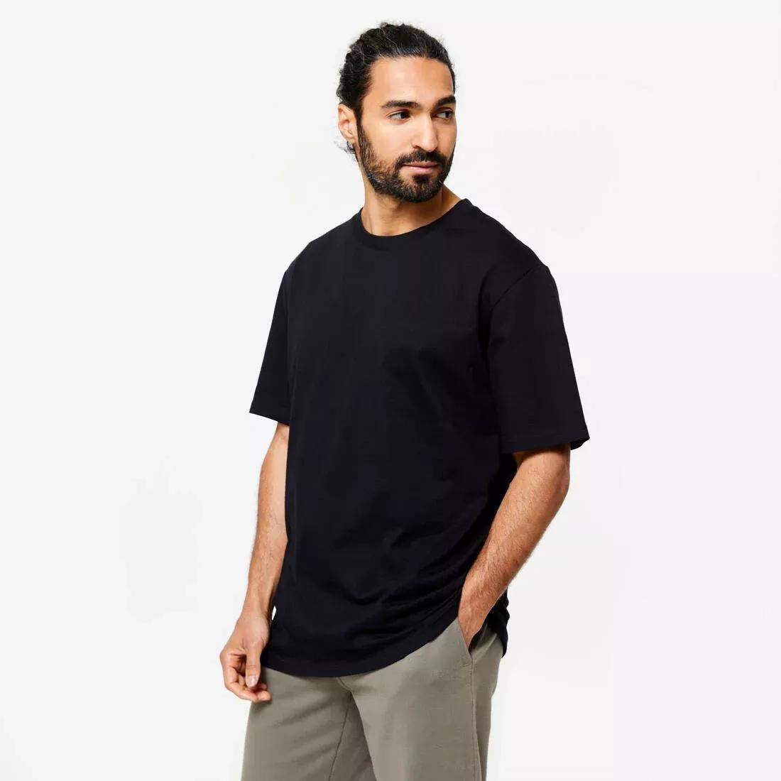 Men Short-Sleeved Crew-Neck Fitness T-Shirt, Green, No Color, large image number 5