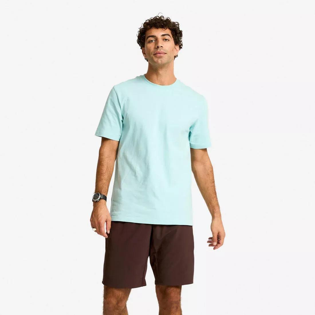 Men Short-Sleeved Crew-Neck Fitness T-Shirt, Pink, No Color, large image number 7