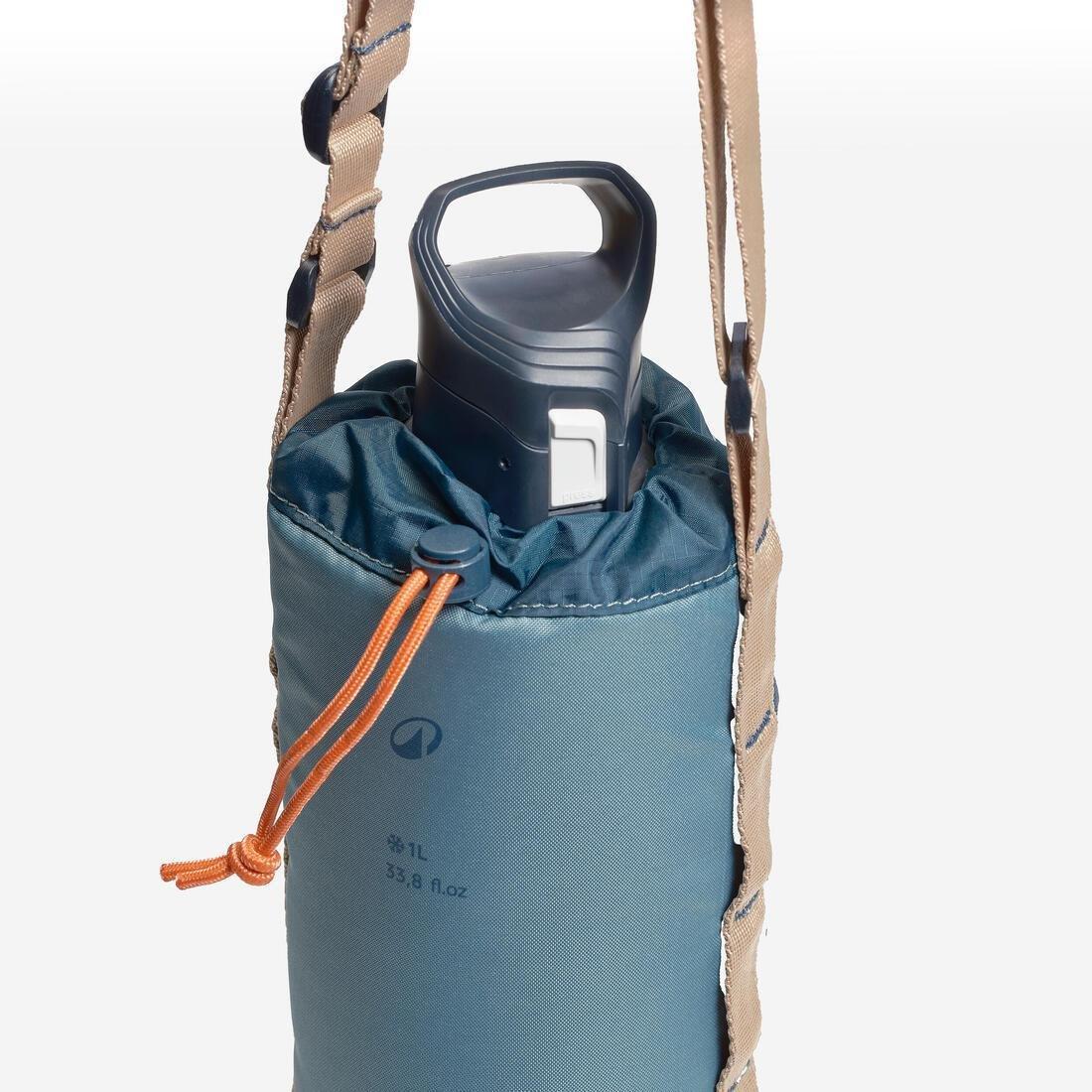 Isothermal cover for hiking flasks - up to 1 L - with shoulder strap and pocket, Khaki, No Color, large image number 1