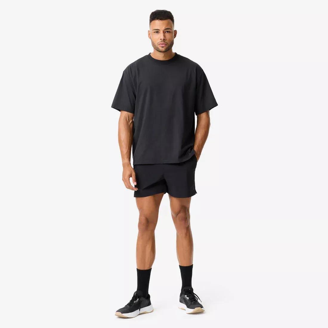 Men Weight Training Loose T-Shirt, Red, No Color, large image number 3