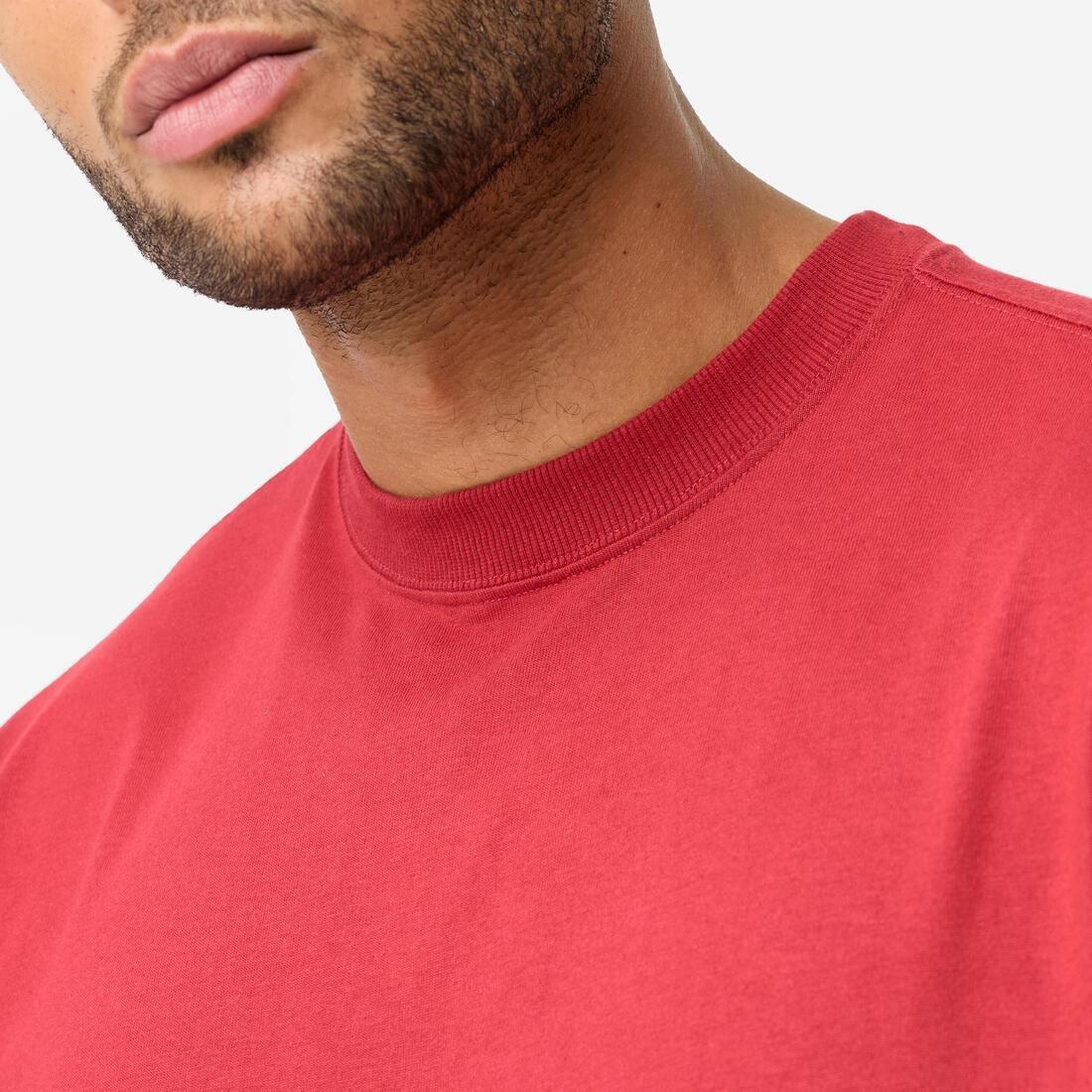Men Weight Training Loose T-Shirt, Red, No Color, large image number 8