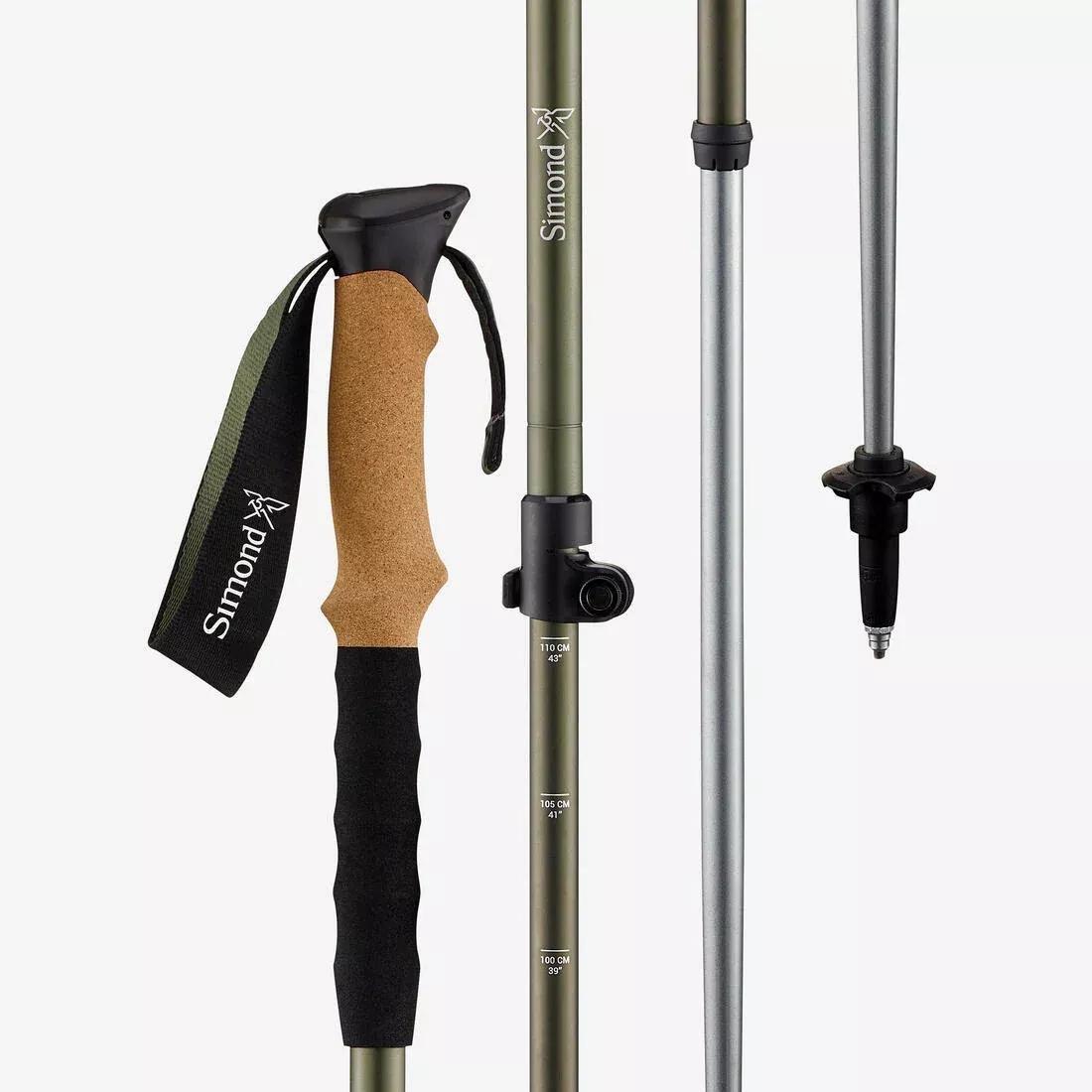 Hiking Pole With Cork Handle - MT500, Khaki, No Color, medium