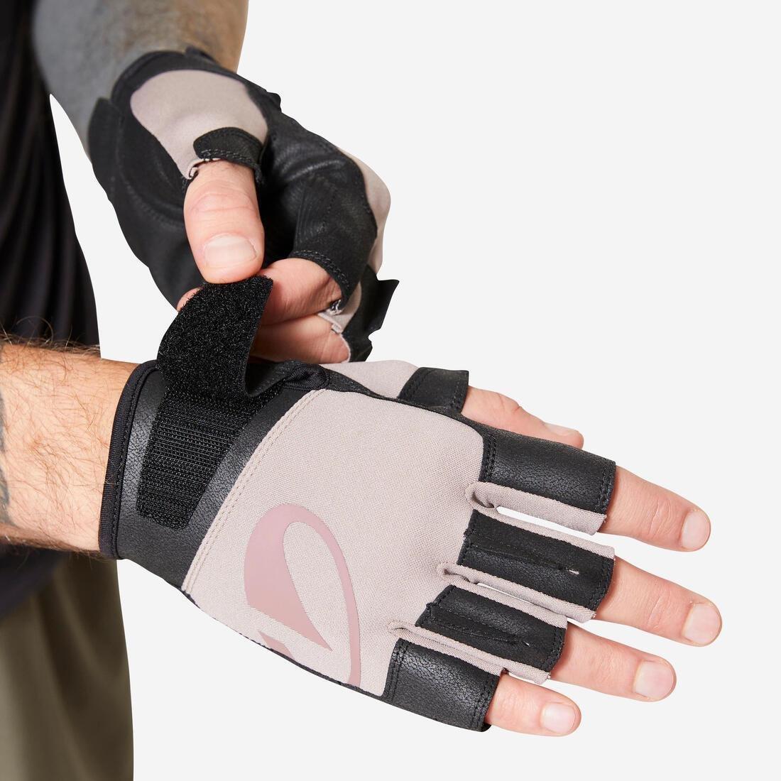 Durable Weight Training Gloves, Khaki, No Color, large image number 5