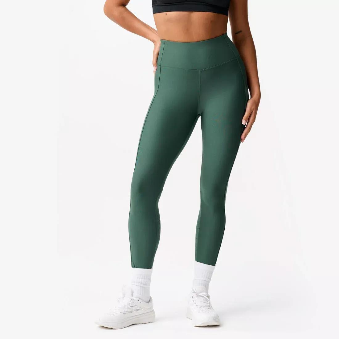Women Fitness Leggings with Phone Pocket, Black, No Color, large image number 1