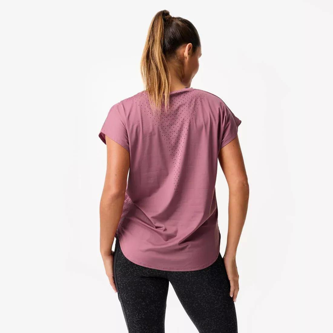 Women Loose-Fit Cardio Training T-Shirt, Purple, No Color, large image number 8