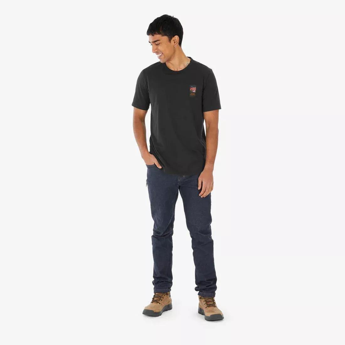 Men Short-Sleeved Hiking T-Shirt - NH100, Beige, No Color, large image number 7