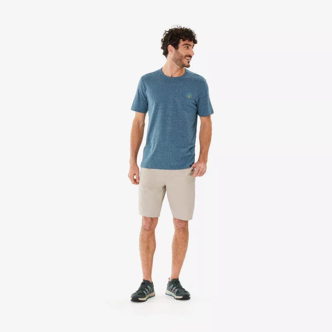 Men Short-Sleeved Hiking T-Shirt - NH100, Beige, No Color, large image number 8