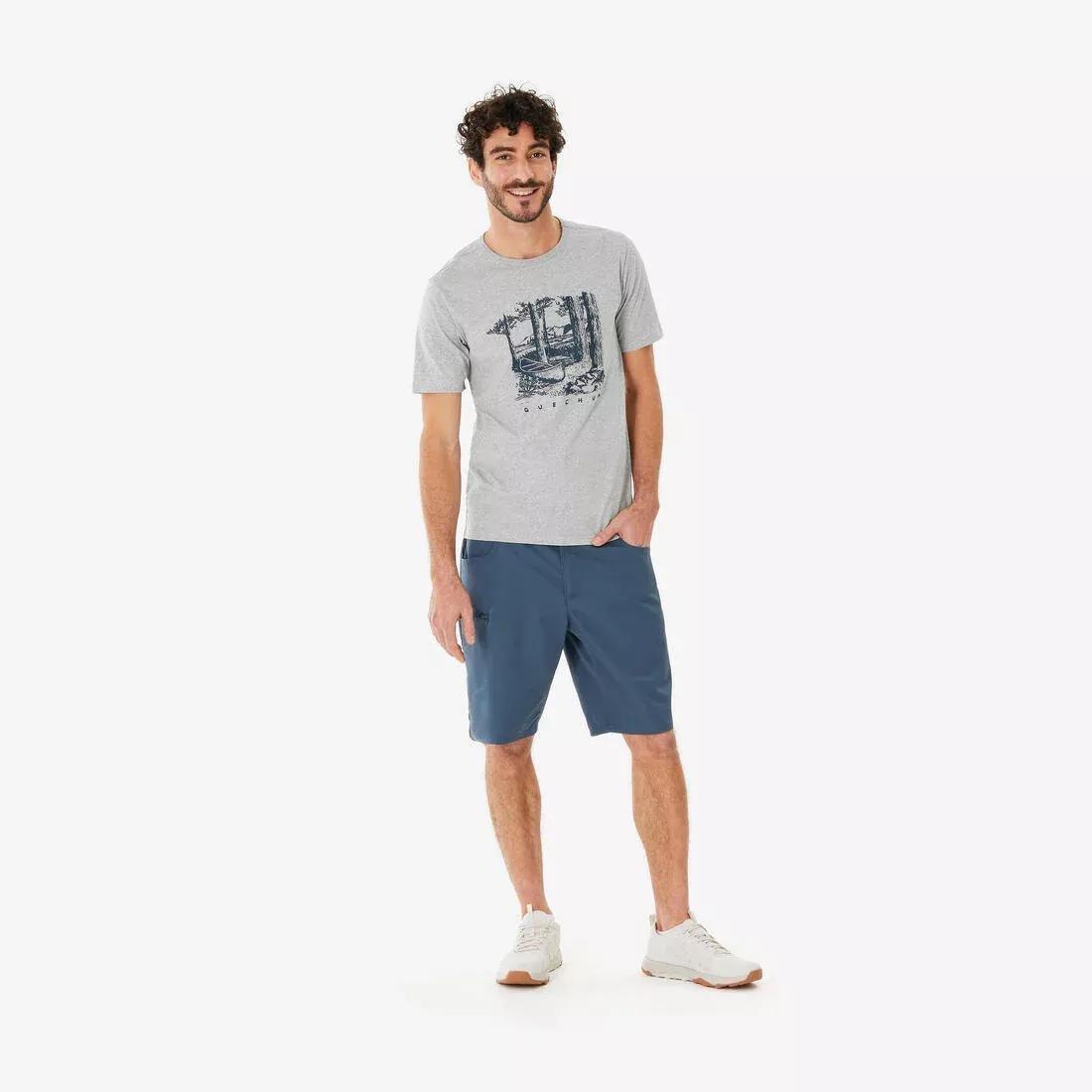 Men Short-Sleeved Hiking T-Shirt - NH100, Beige, No Color, large image number 9