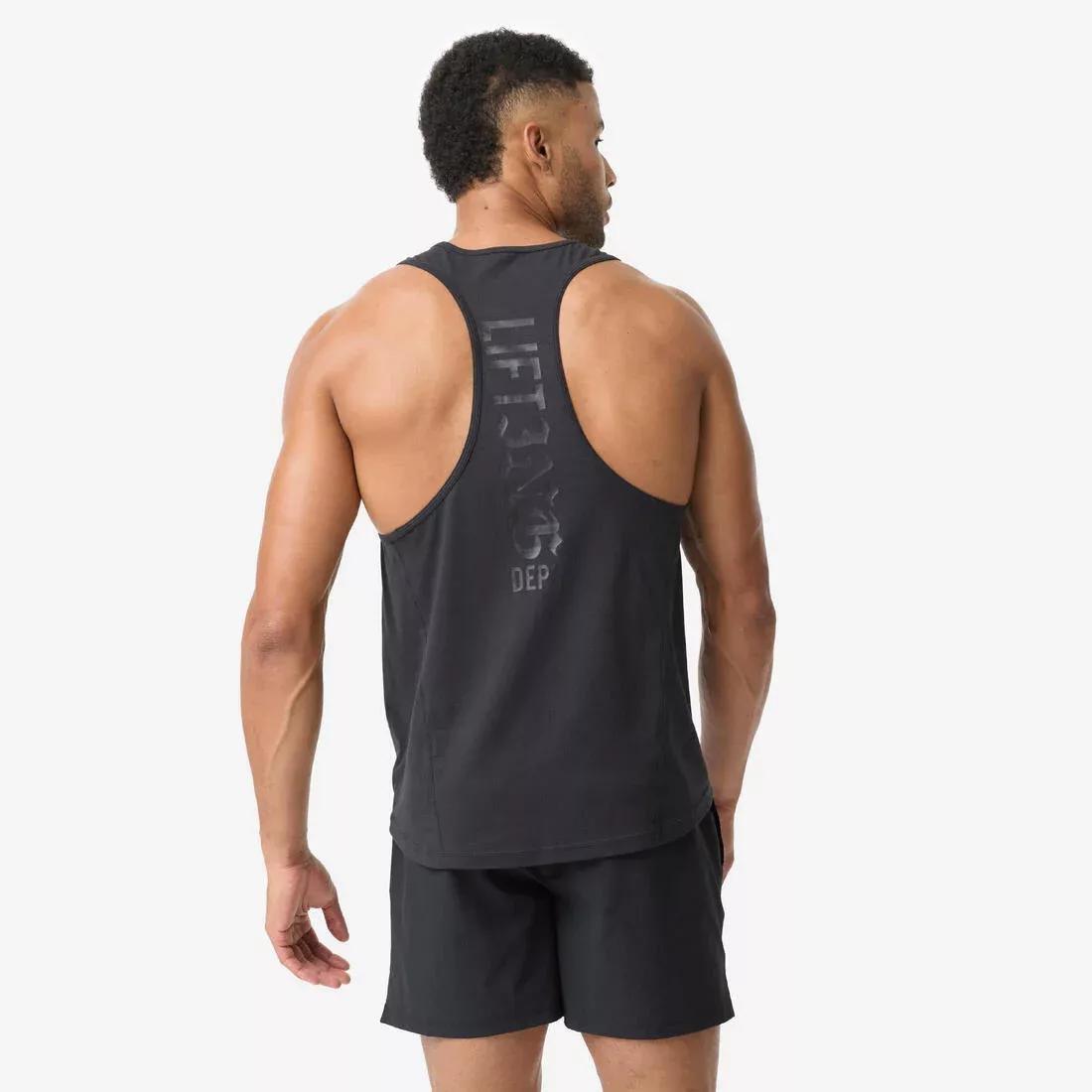 Men Weight Training Tank Top, Black, No Color, large image number 3