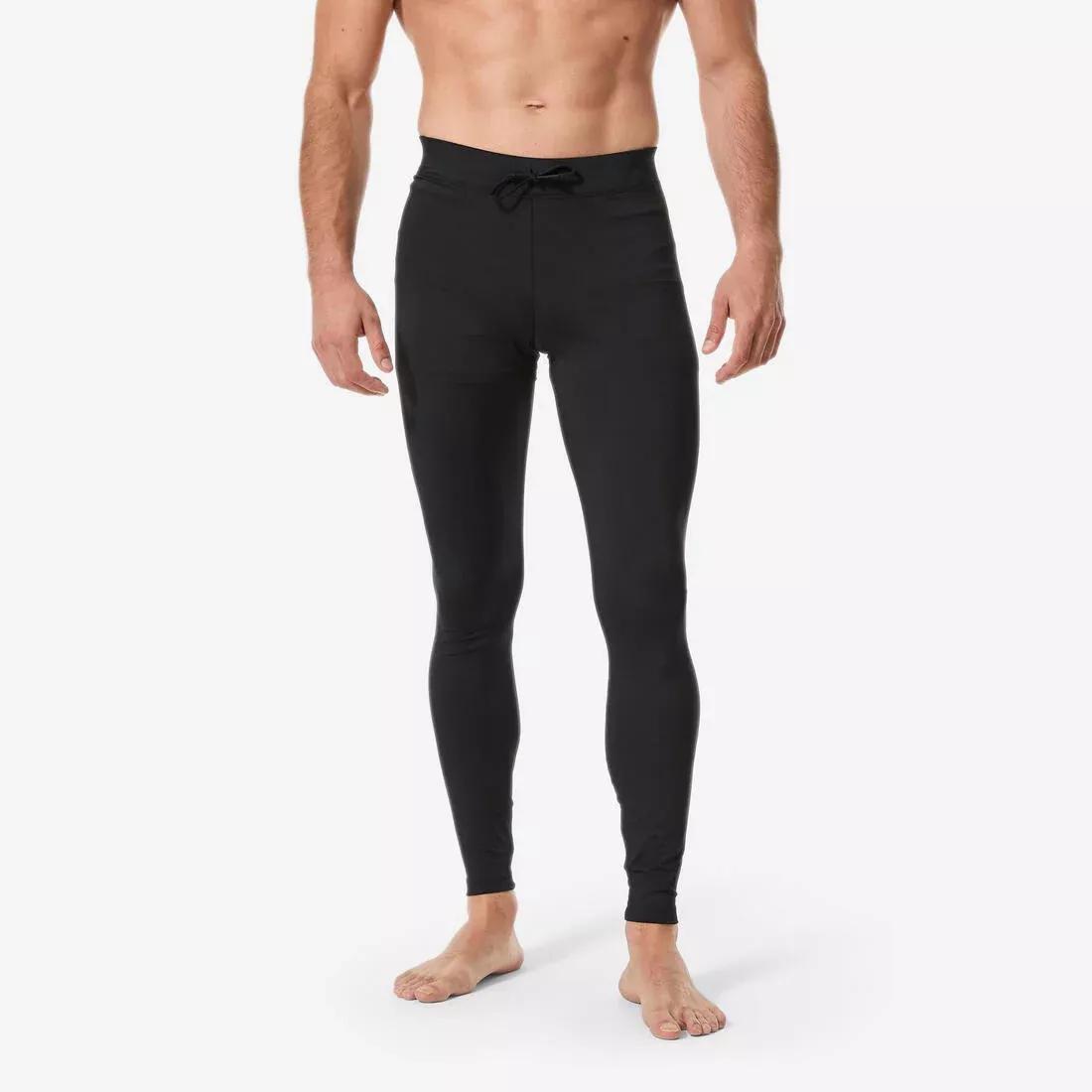 Men UV Protection Surfing Leggings - 100, Black, No Color, large image number 1