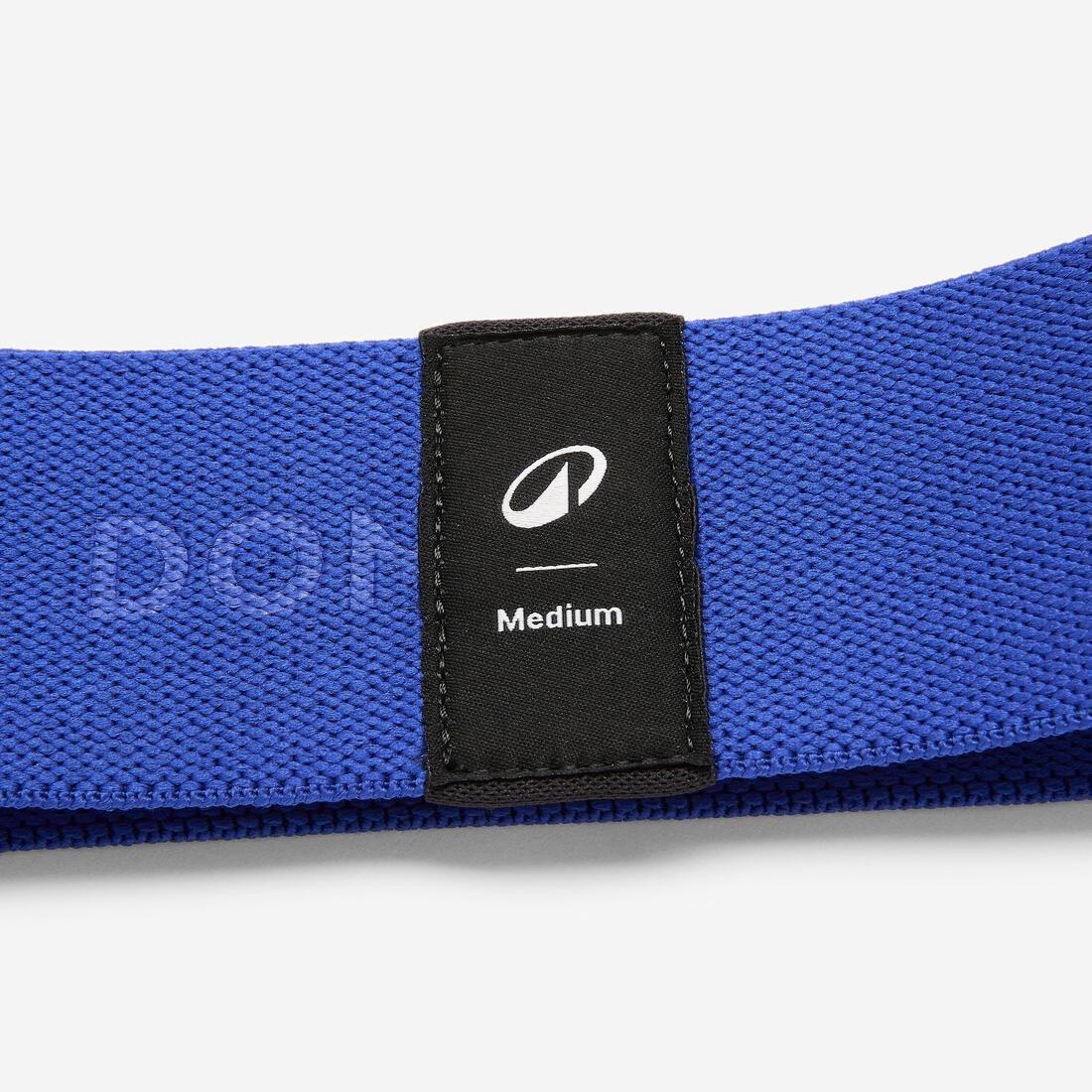 Fitness Medium-Resistance Fabric Band For Glutes, Navy, No Color, large image number 1