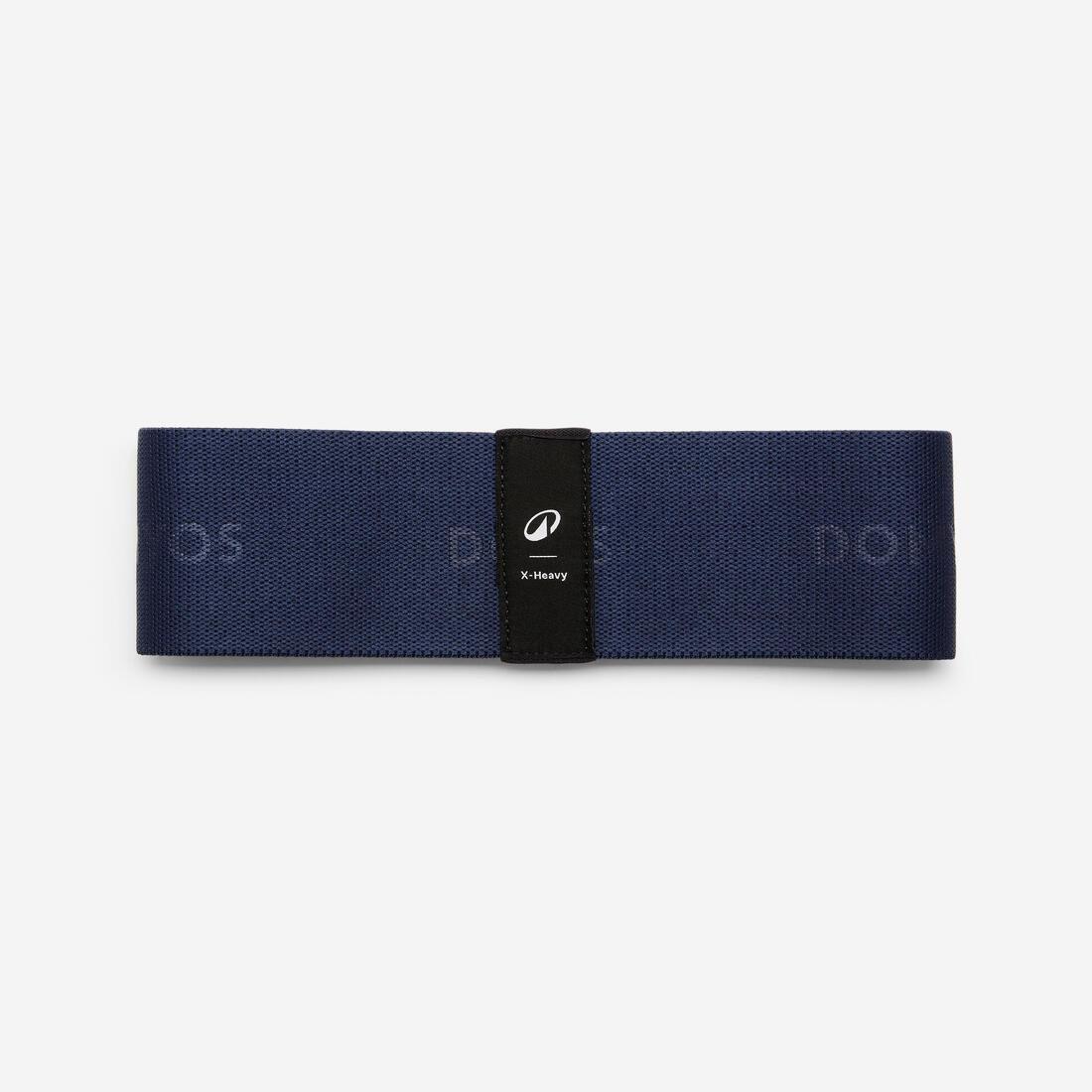 Very High Resistance Fitness Fabric Band for Glutes, Blue, No Color, large image number 1