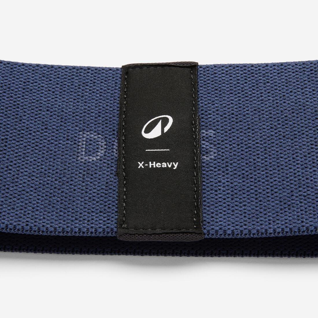 Very High Resistance Fitness Fabric Band for Glutes, Blue, No Color, large image number 3