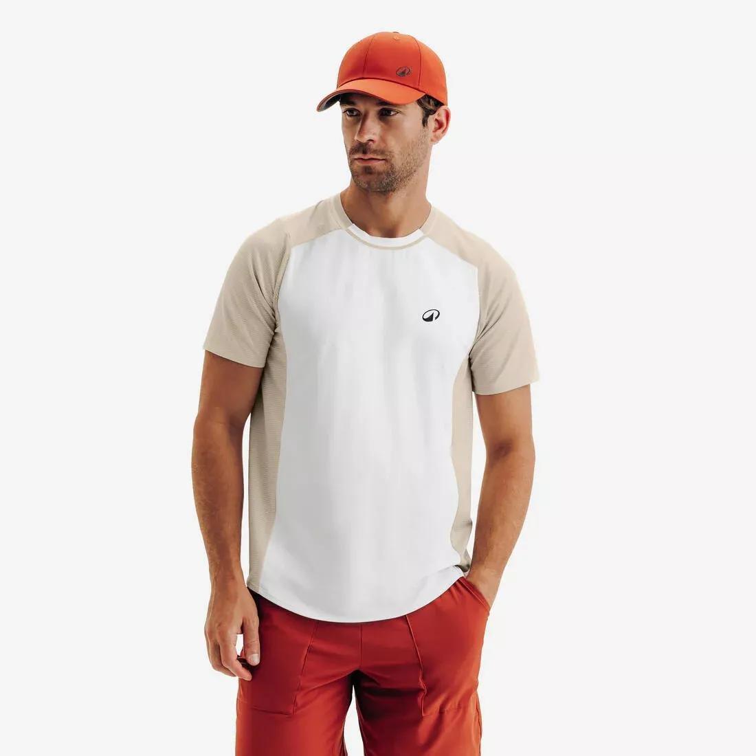 Men Breathable Dry Tennis T-Shirt, Beige, No Color, large image number 0